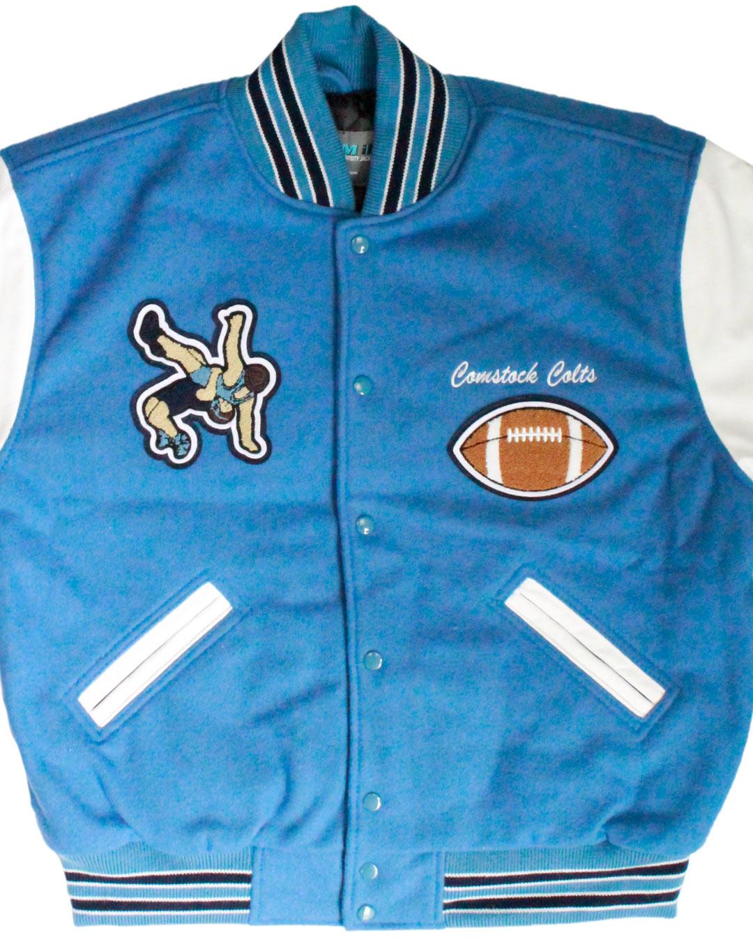 Comstock High School Colts Letterman Jacket, Kalamazoo, MI - Front