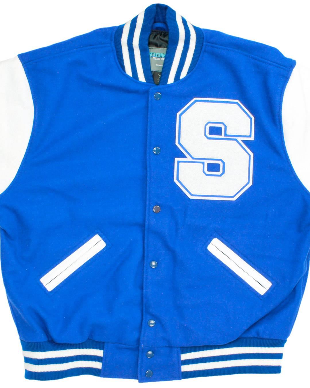 Sunnyside High School Blue Devils Varsity Jacket, Tucson, AZ - Front