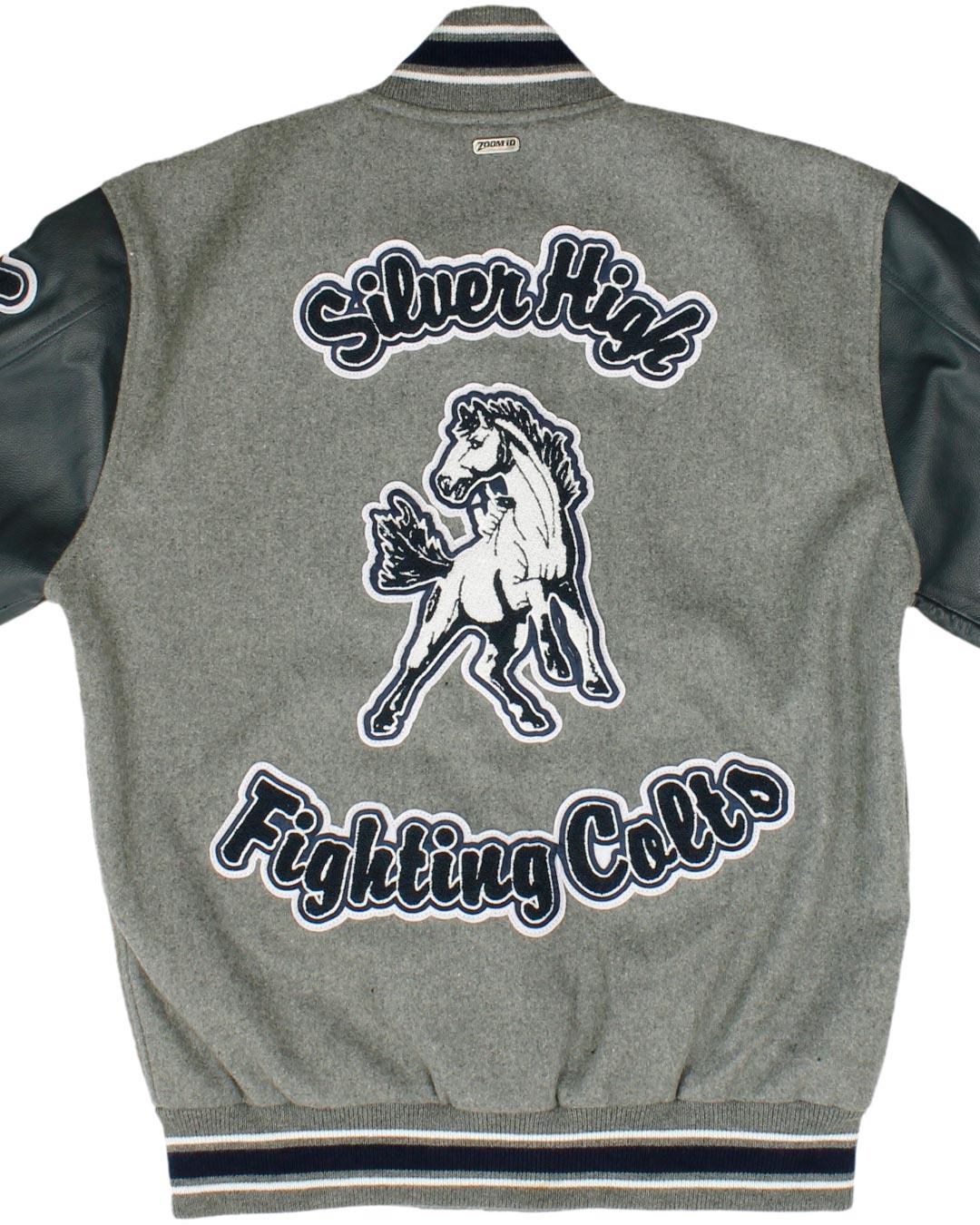 Silver High School Fighting Colts Leather Man Jacket, Silver City NM - Back