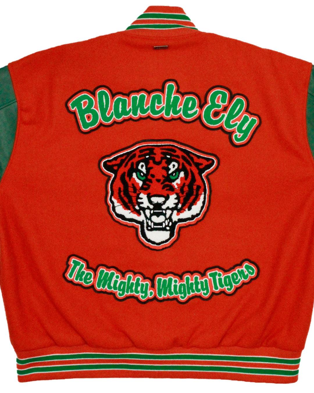 Blanche Ely High School Tigers Letterman jacket, Pompano Beach, FL -  Back