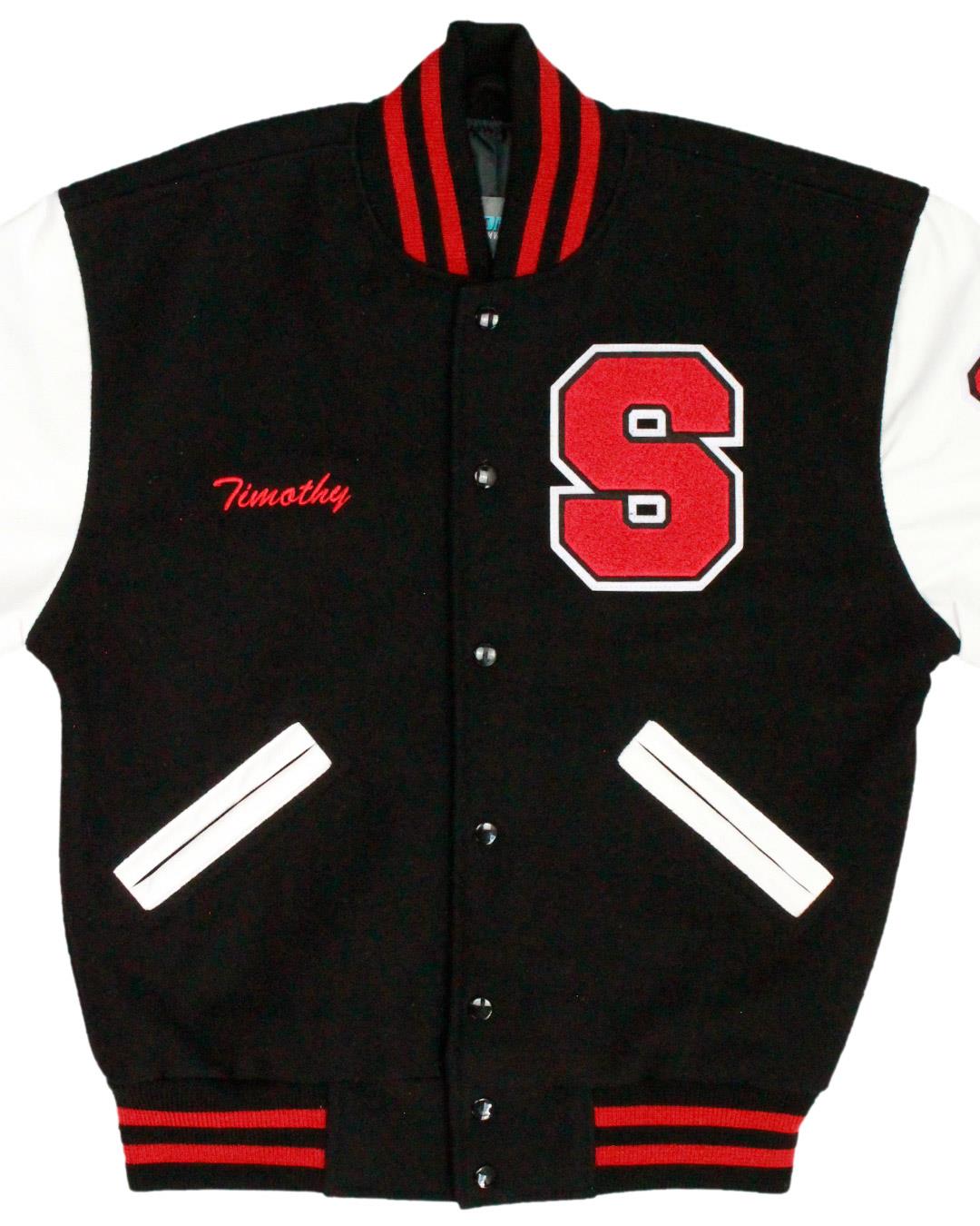 Summit Shasta High School Black Bears Letterman Jacket, Daly City, CA - Front