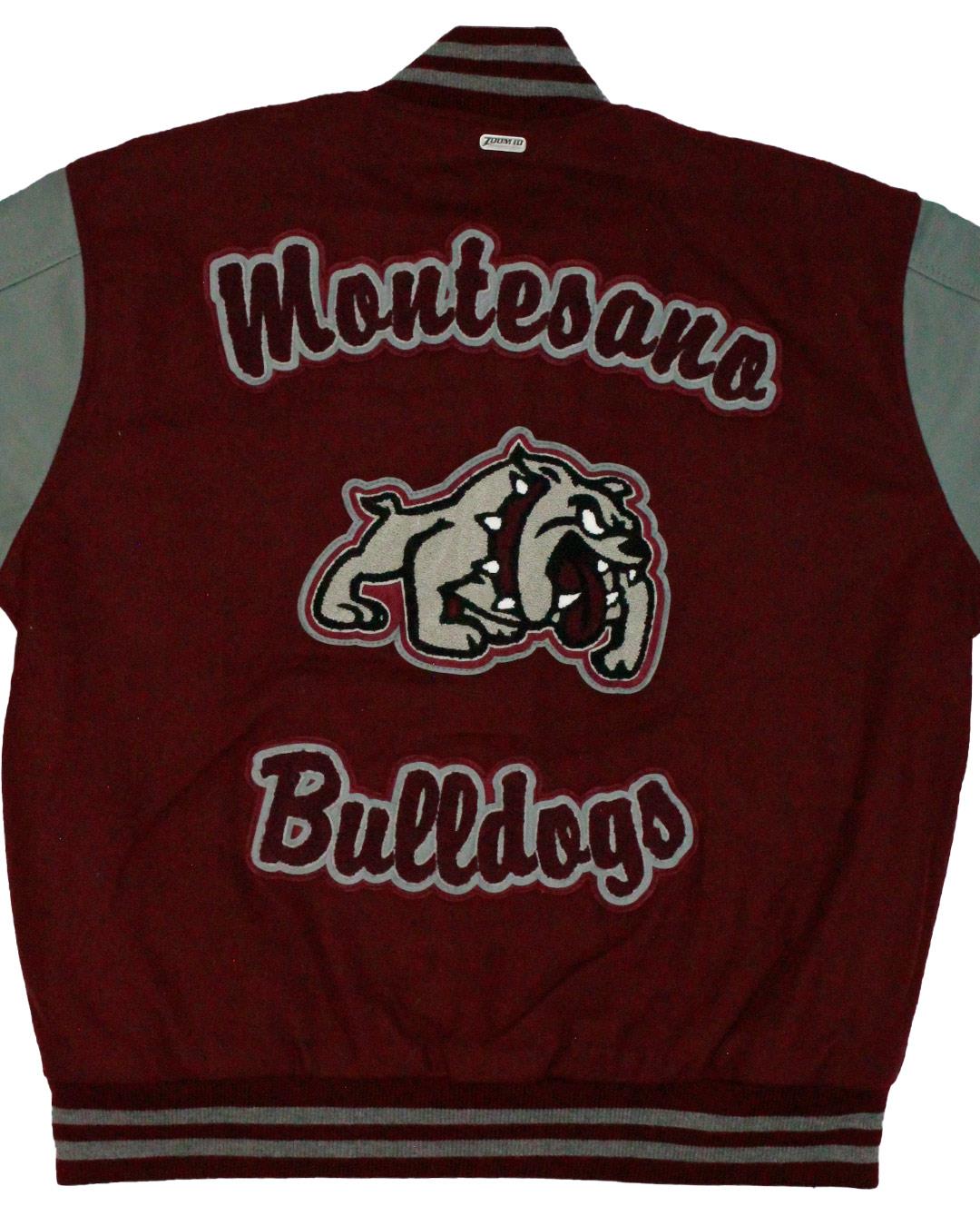 Montesano High School Bulldogs Leather Man Jacket, Montesano, WA - Back