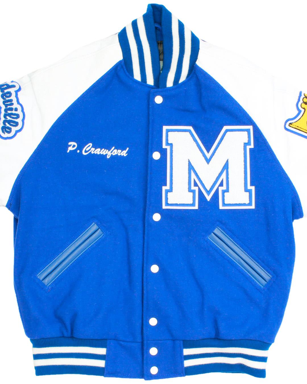 Mandeville High School Skippers Leather Man Jacket, Mandeville, LA - Front