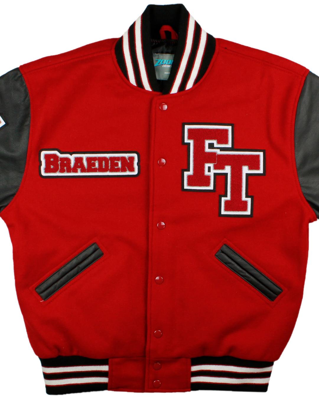 Foothill Tech High School Dragons Lettermen Jacket, Ventura, CA - Front