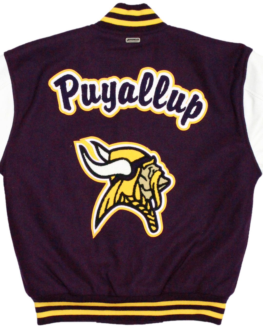 Puyallup High School Vikings Leather Man Jacket, Puyallup, WA - Back