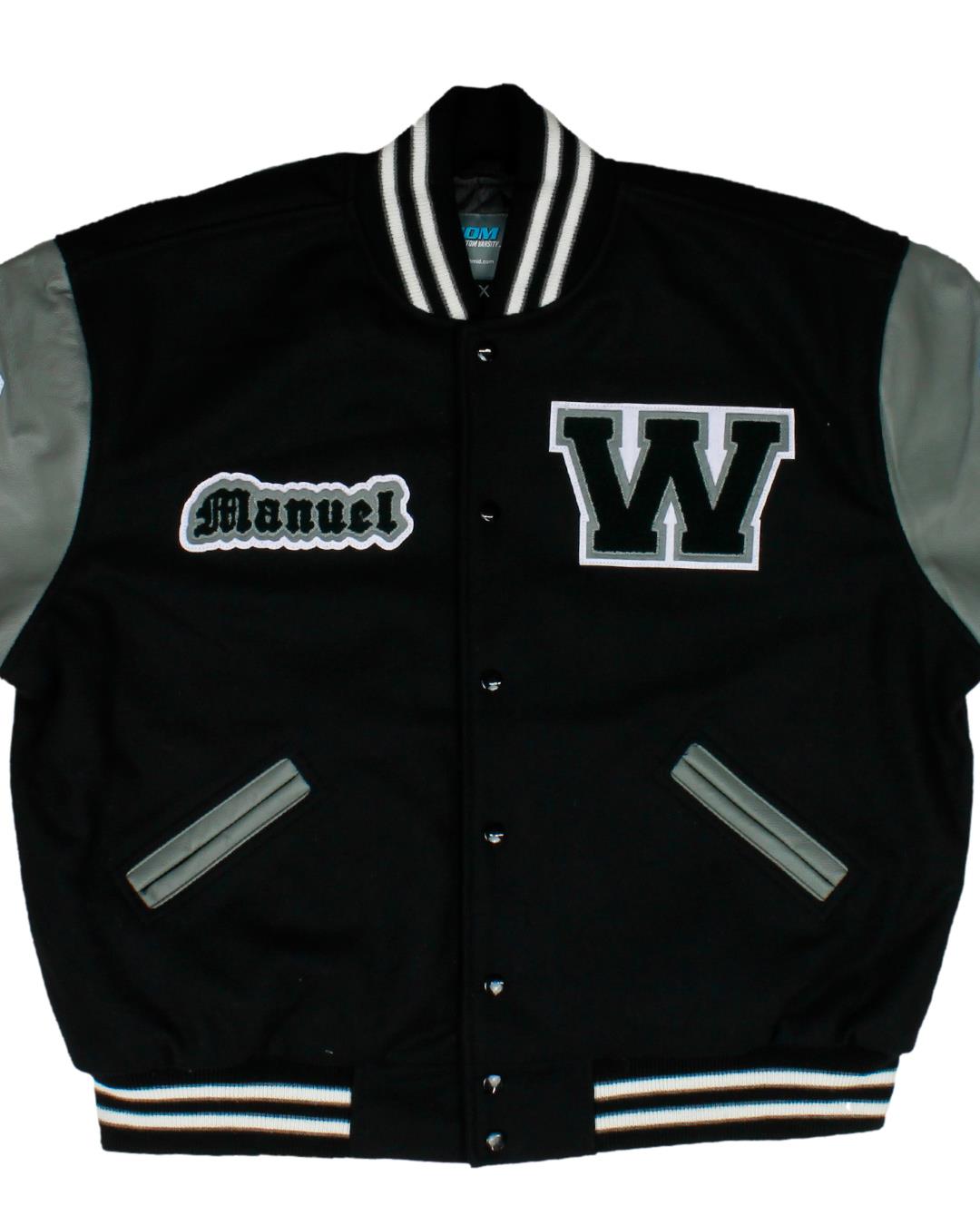 Far Northeast Warriors High School Letterman Jacket, Denver CO - Front