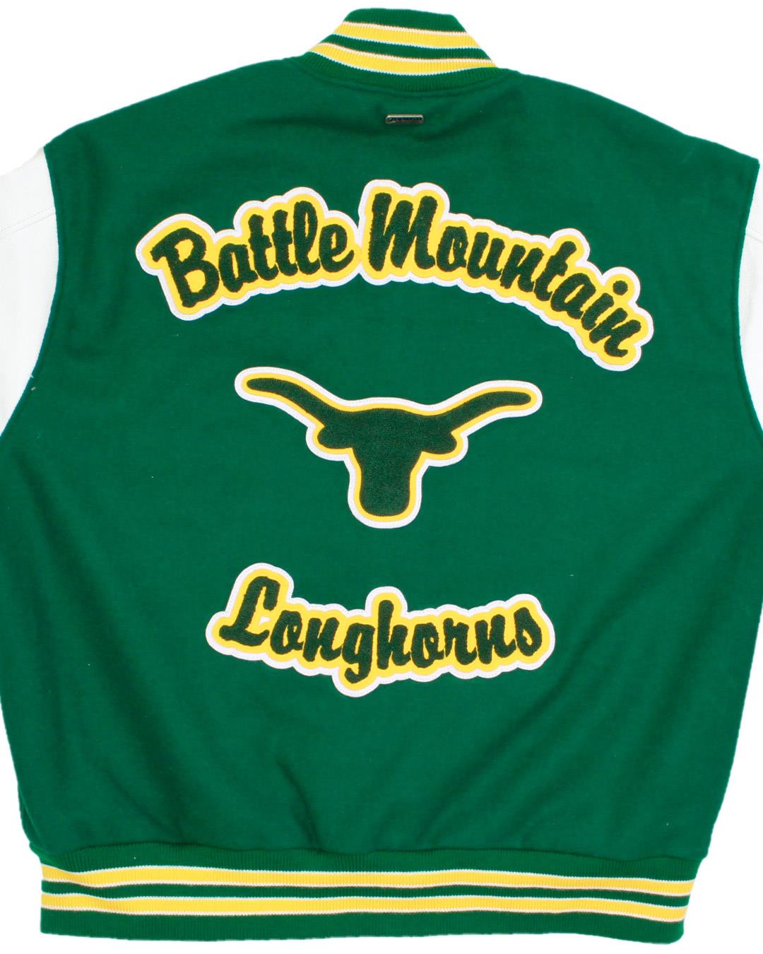 Battle Mountain High School Longhorns Varsity Jacket, Battle Mountain, NV - Back