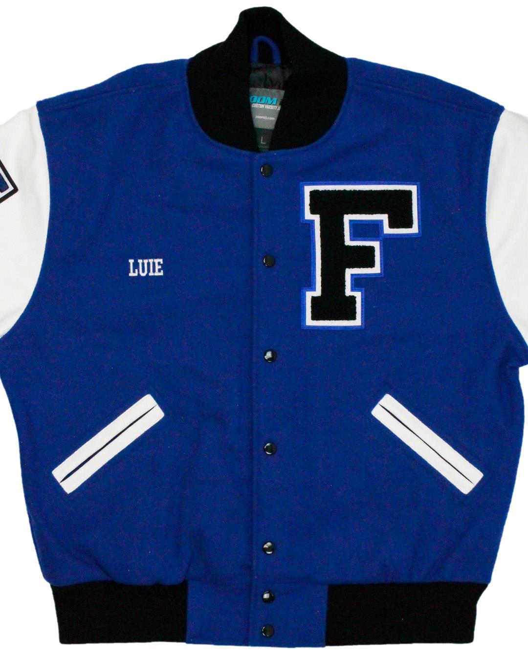 Frontier High School Titans Letterman Jacket, Bakersfield, CA - Front 