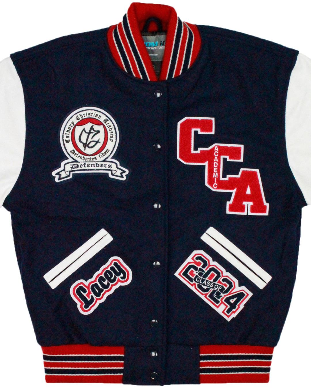 Calvary Christian Academy Defenders Letterman Jacket, Silver City, NM - Front