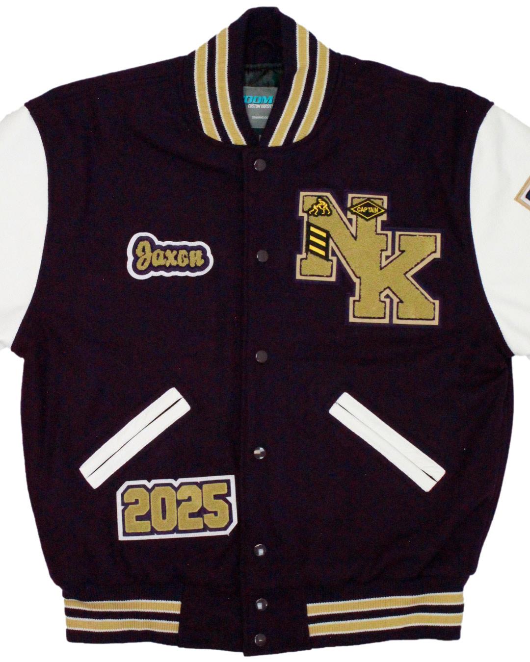 North Kitsap High School Vikings Leather Man Jacket, Poulsbo, WA - Front