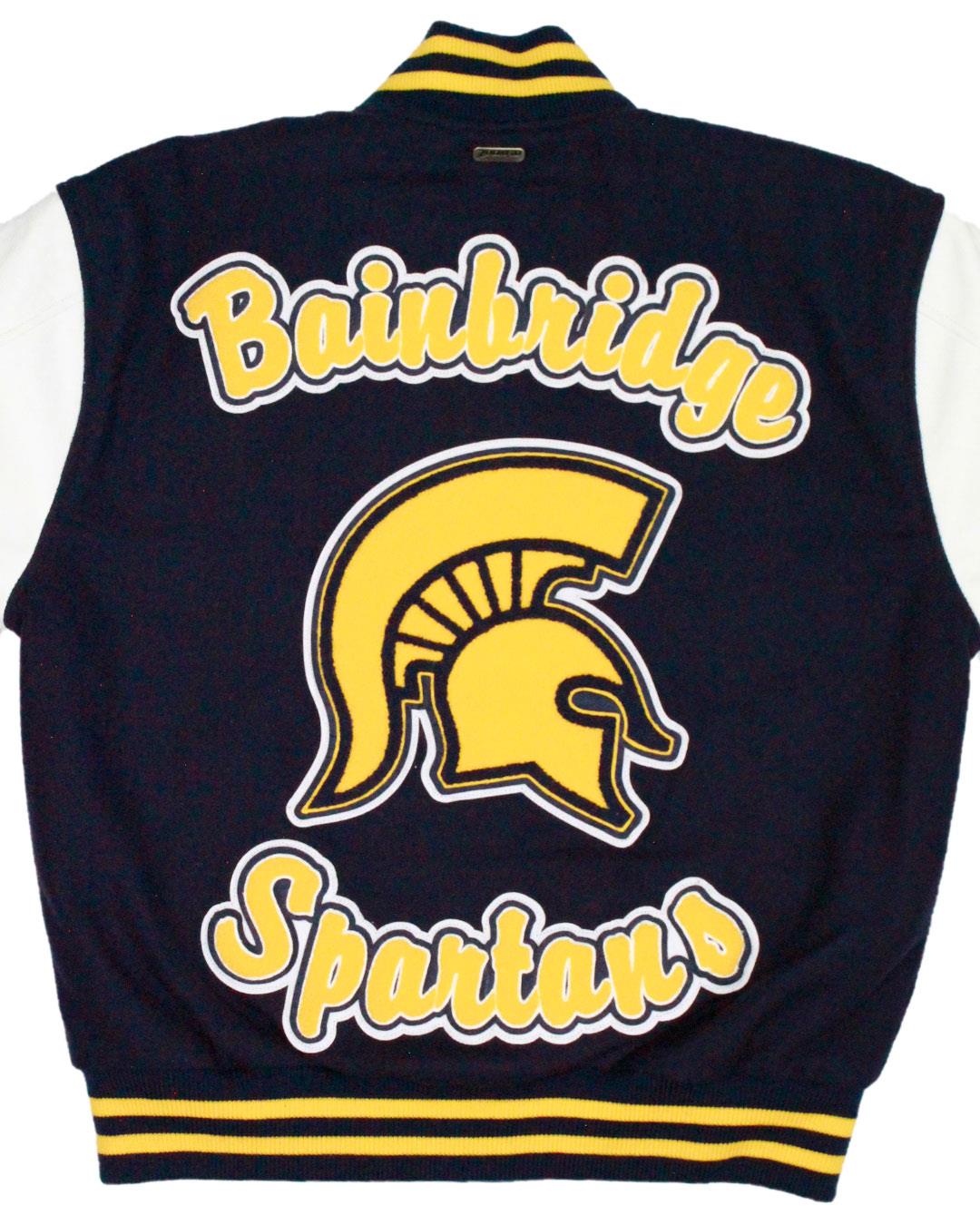 Bainbridge High School Spartans Leather Man Jacket, Bainbridge Island, WA - Back