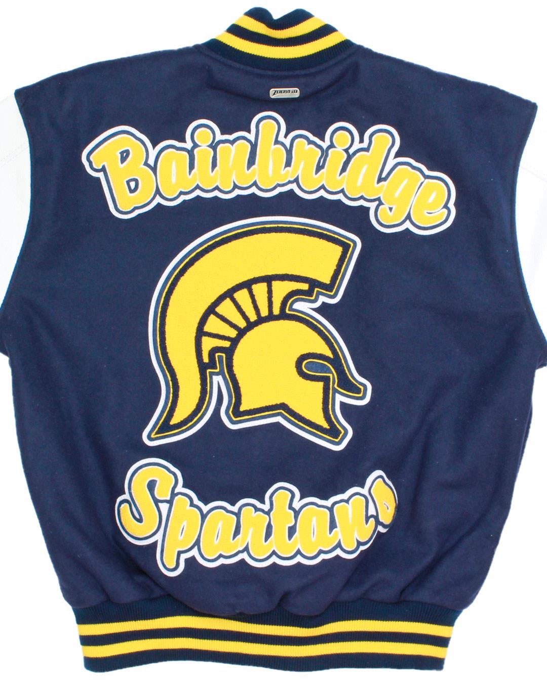 Bainbridge High School Spartans Lettermen Jacket, Bainbridge Island, WA - Back