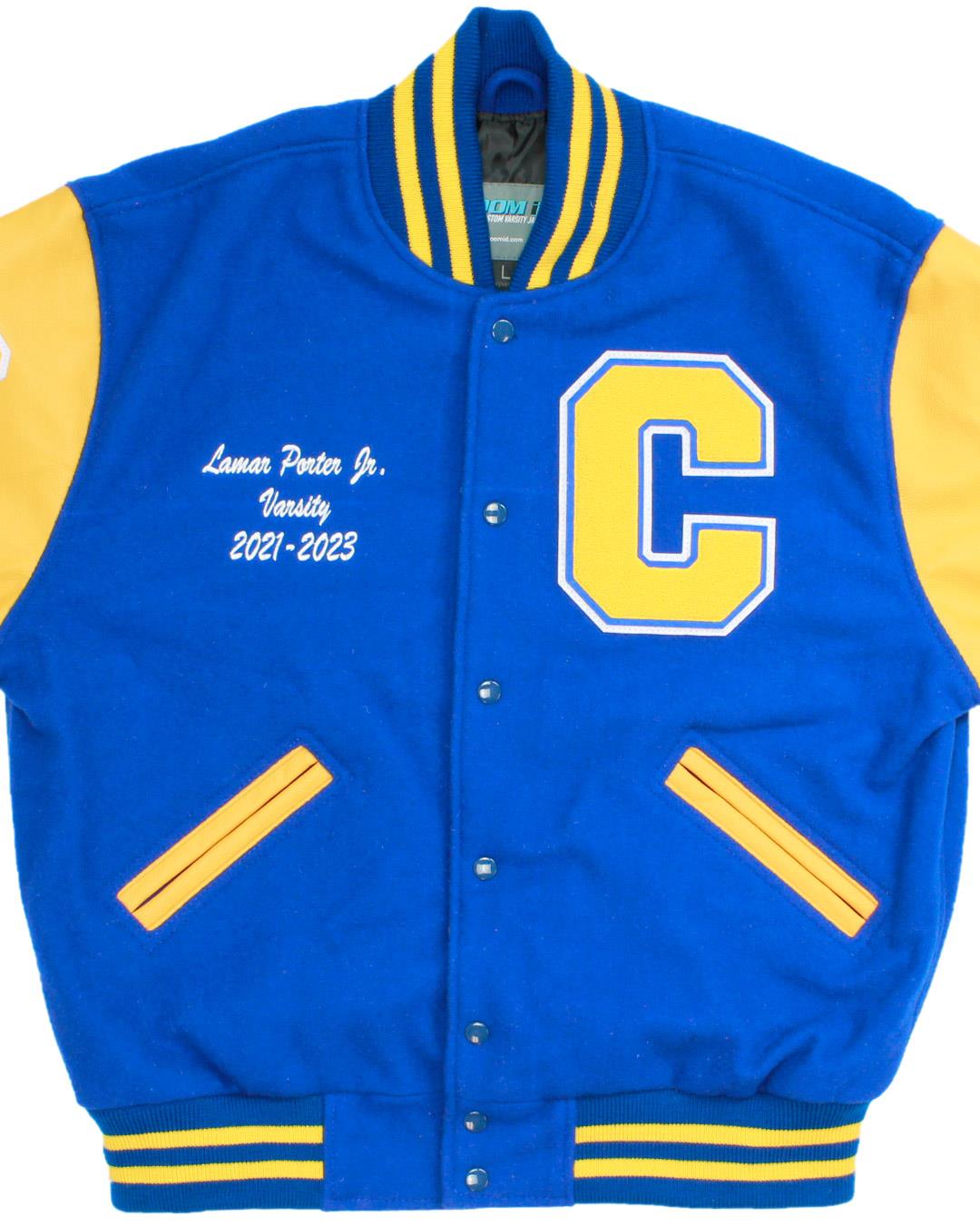 Crenshaw High School Cougars Leather Man Jacket, Los Angeles, CA - Front