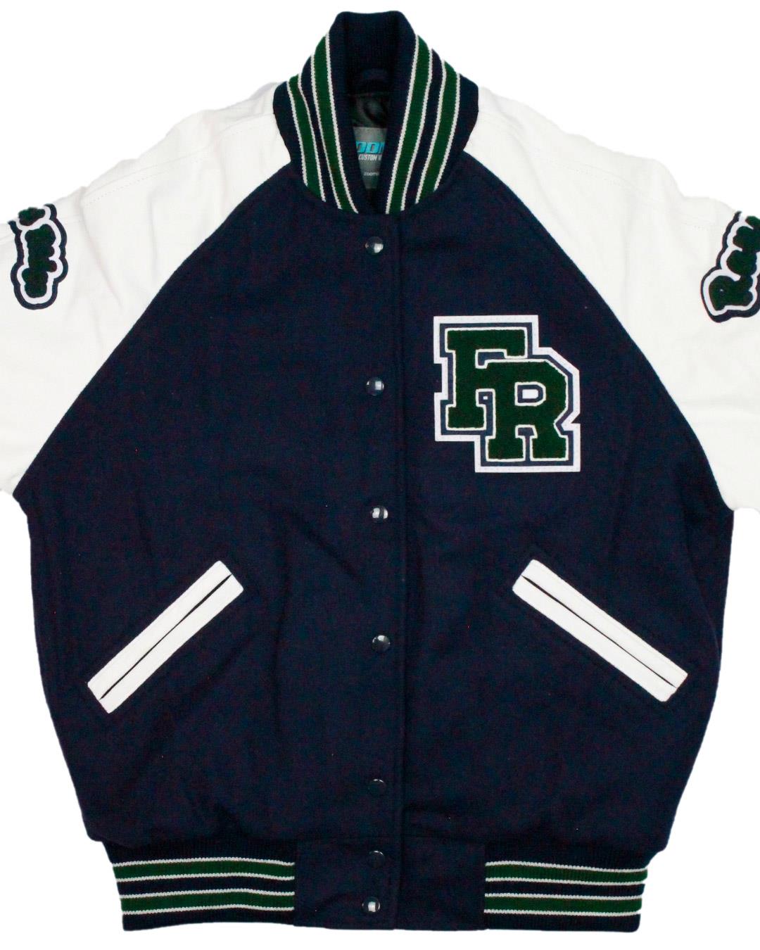 Forest Ridge High School Ravens Lettermen Jacket, Bellevue, WA - Front 