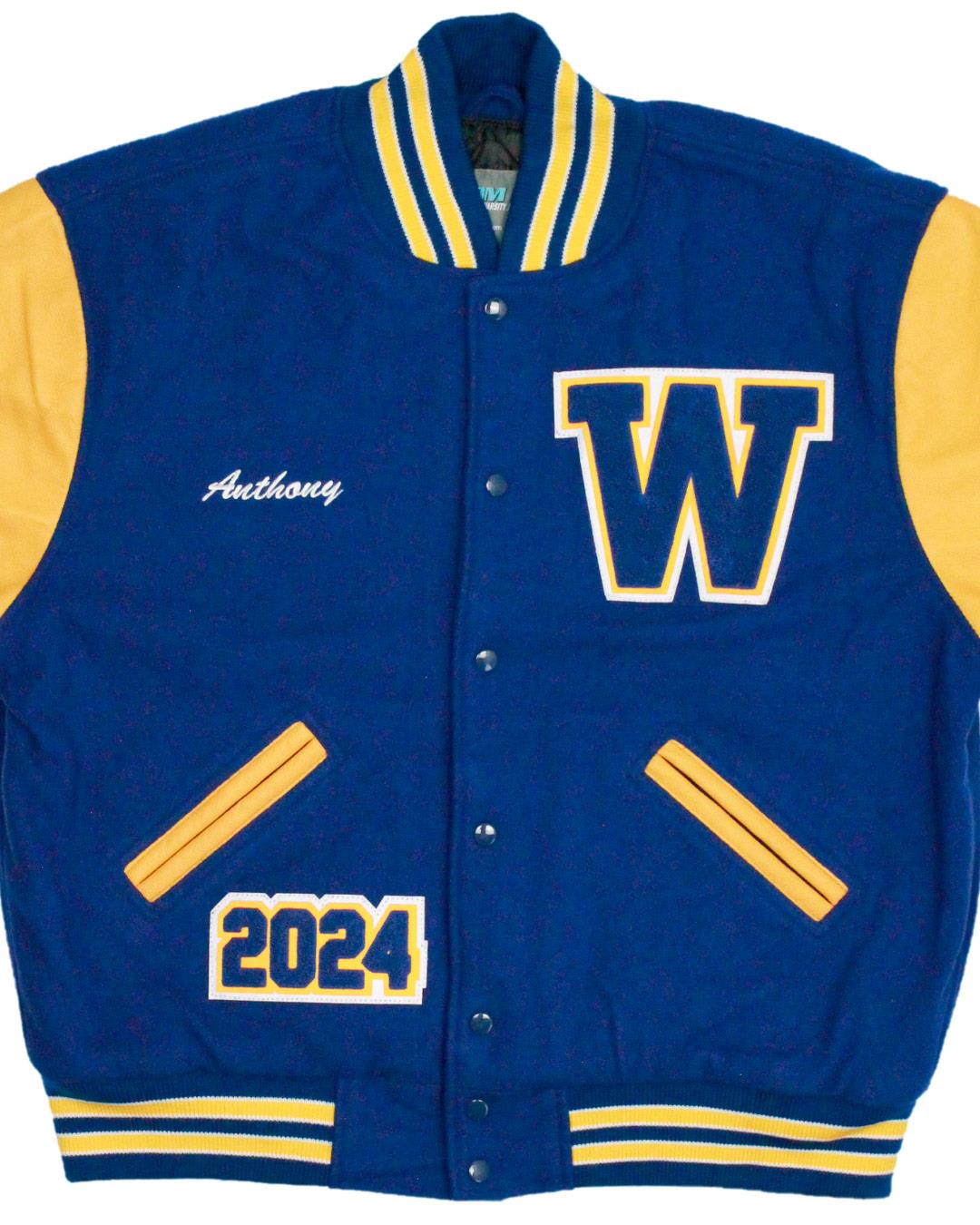 Washingtonville High School Wizards Letterman Jacket, Washingtonville, NY - Front