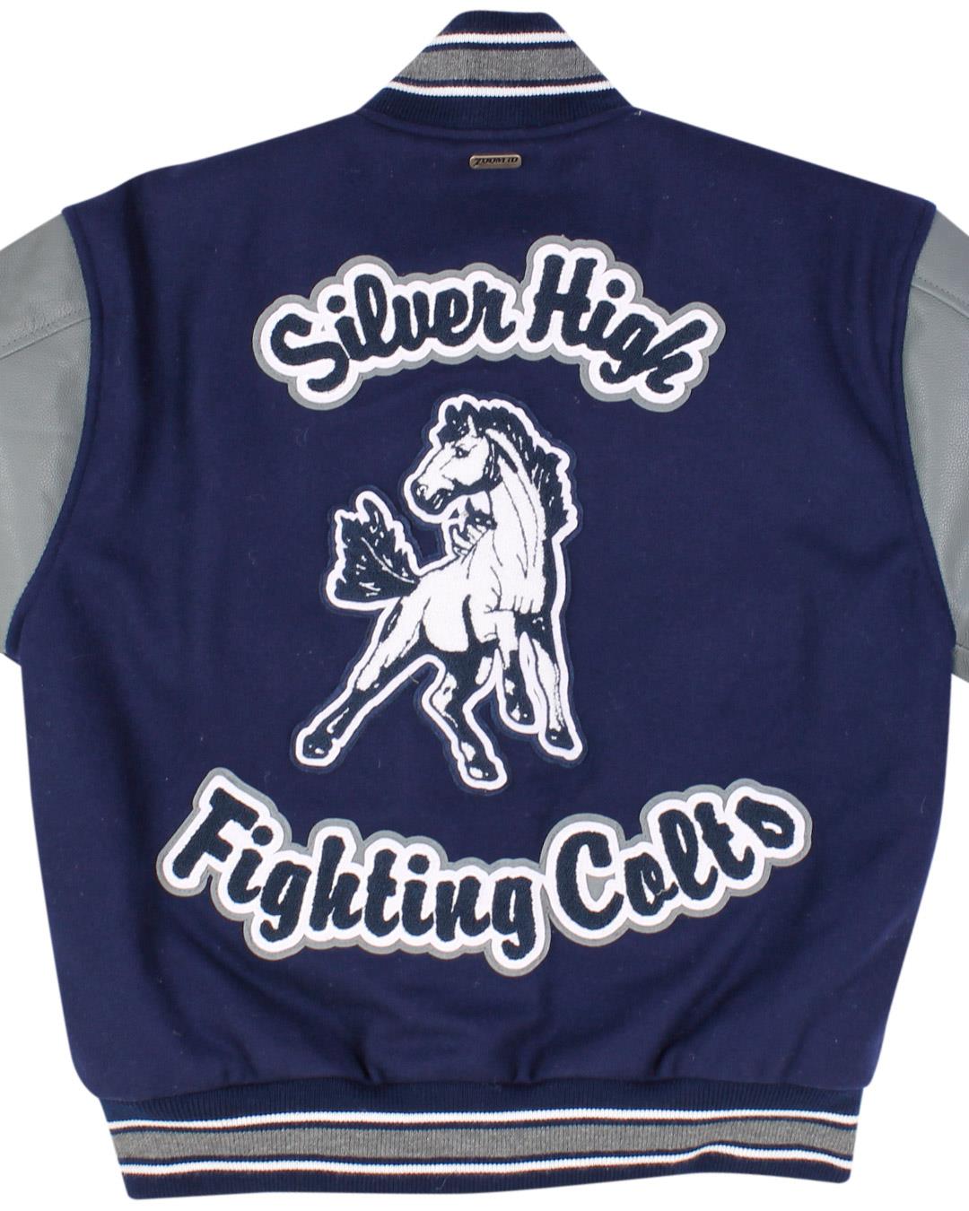 Silver High School Letterman Jacket, Silver City NM - Back 2