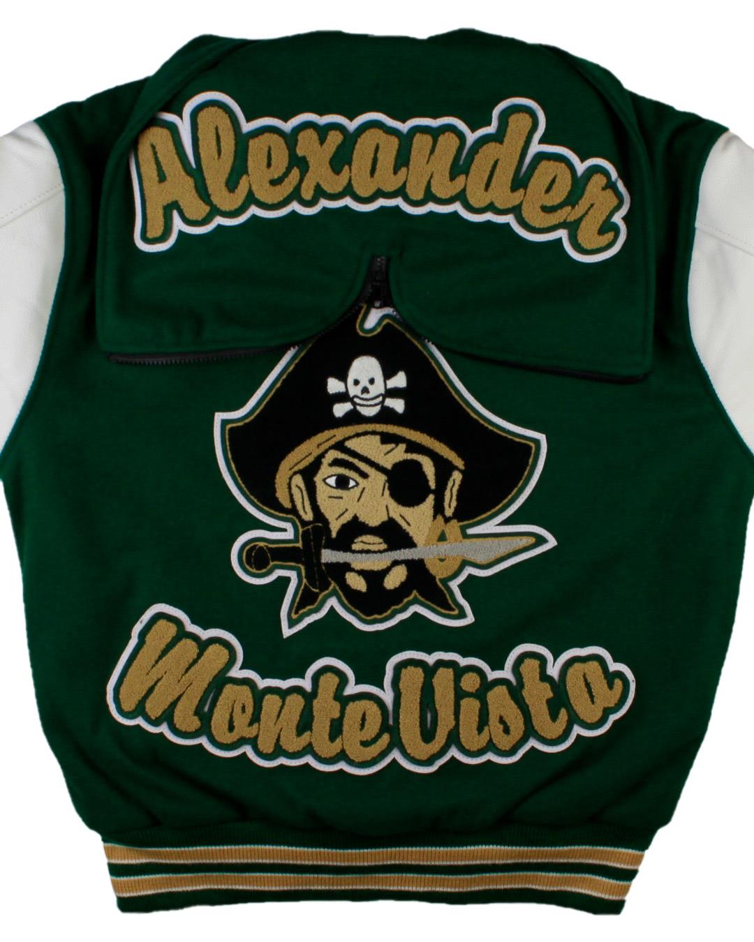 Monte Vista High School Pirates Letterman Jacket, Monte Vista, CO - Back