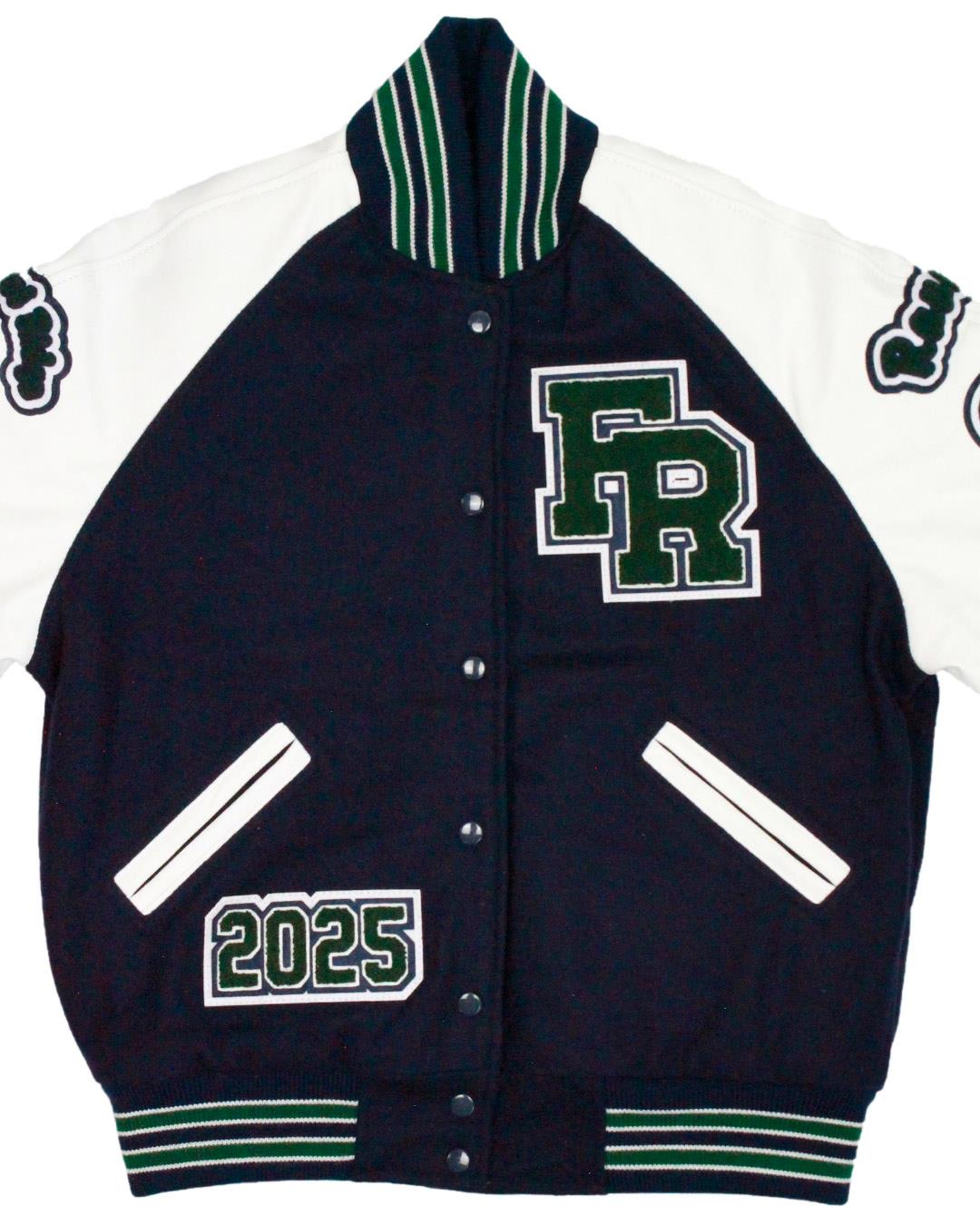 Forest Ridge High School Ravens Leather Man Jacket, Bellevue, WA - Front 