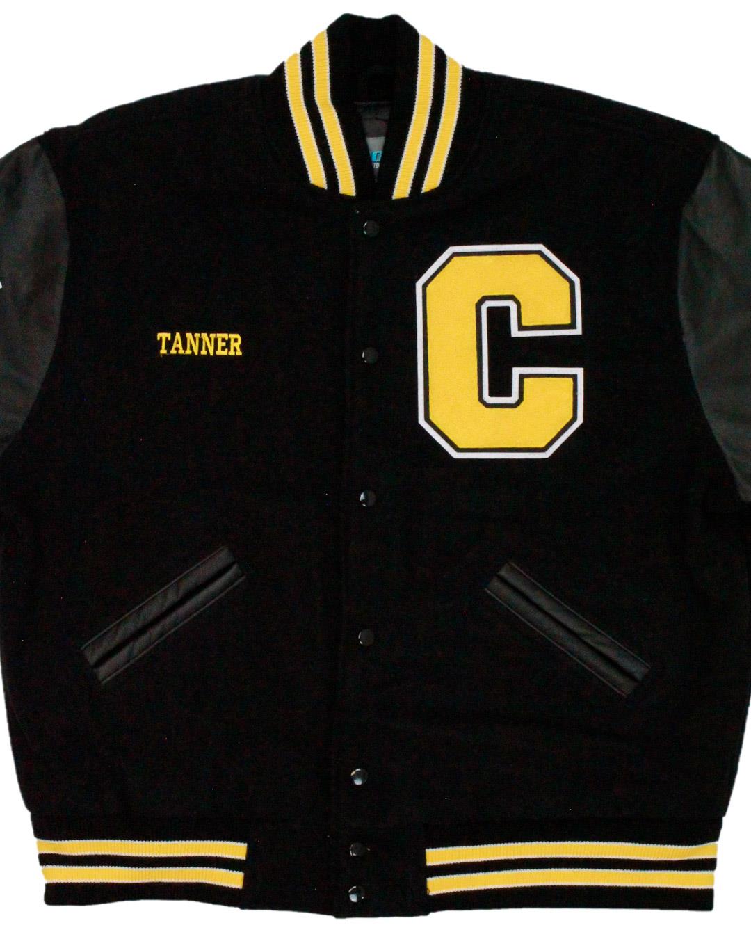 Clark High School Chargers Leather Man Jacket, Las Vegas, NV - Front