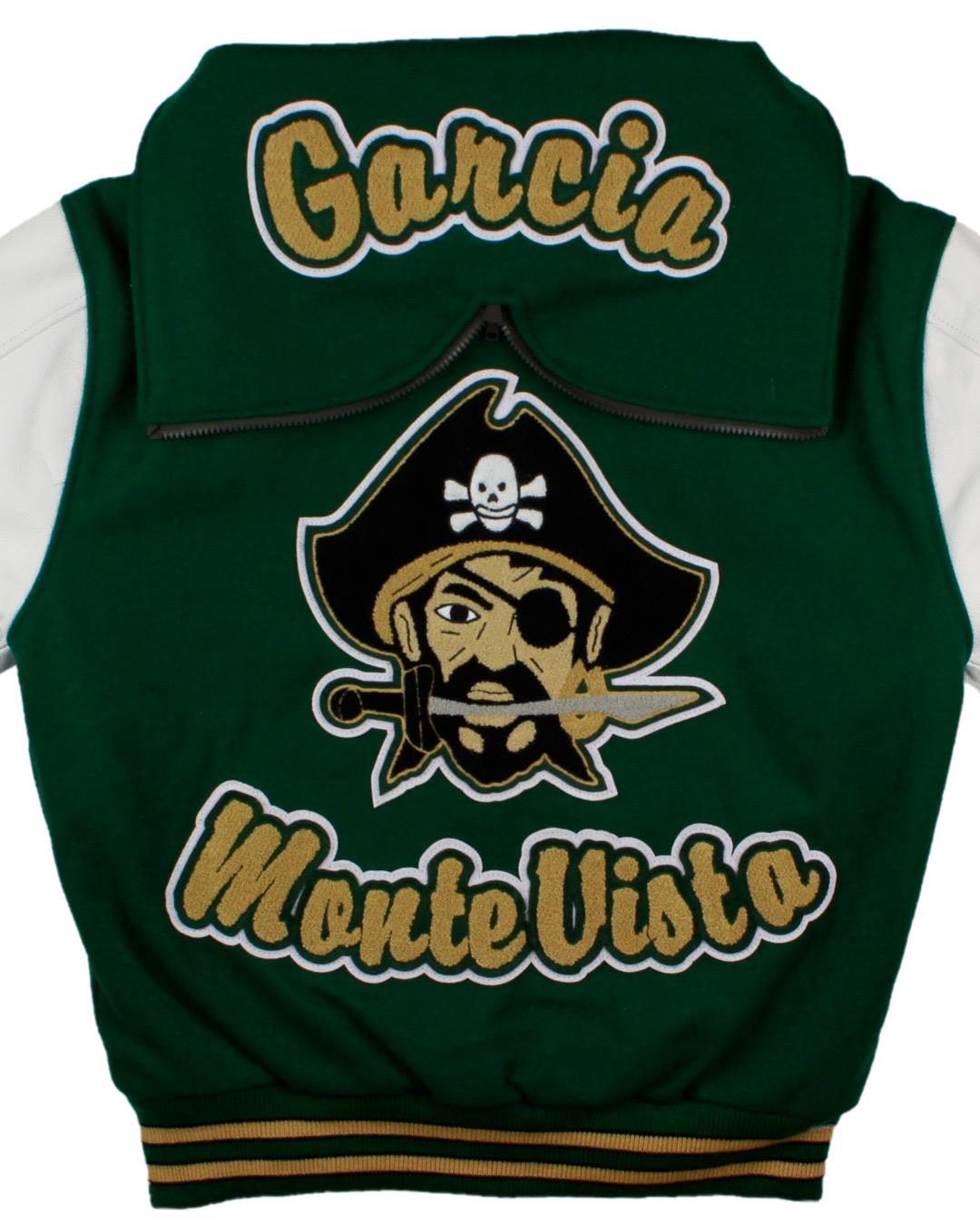 Monte Vista High School Pirates Lettermen Jacket, Monte Vista, CO - Back