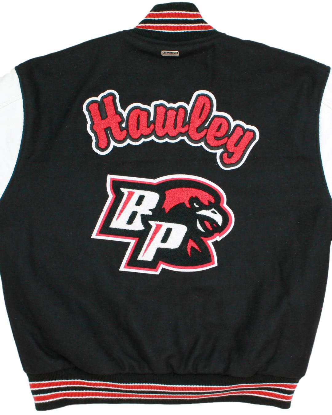 Brooke Point High School Black Hawks Letterman Jacket, Stafford, VA - Back