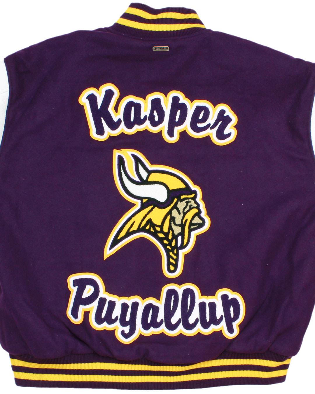 Puyallup High School Vikings Lettermen Jacket, Puyallup, WA - Back
