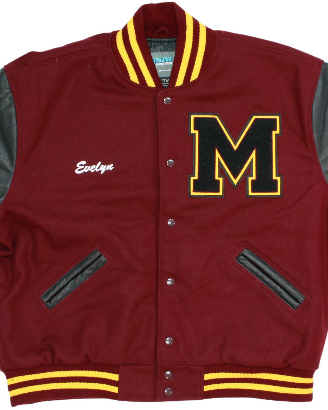 Mandaree High School Warriors Letterman Jacket, Mandaree, ND - Front