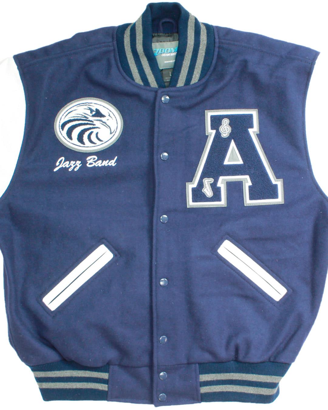 Aquinas High School Falcons Letterman Jacket, San Bernardino, CA - Front