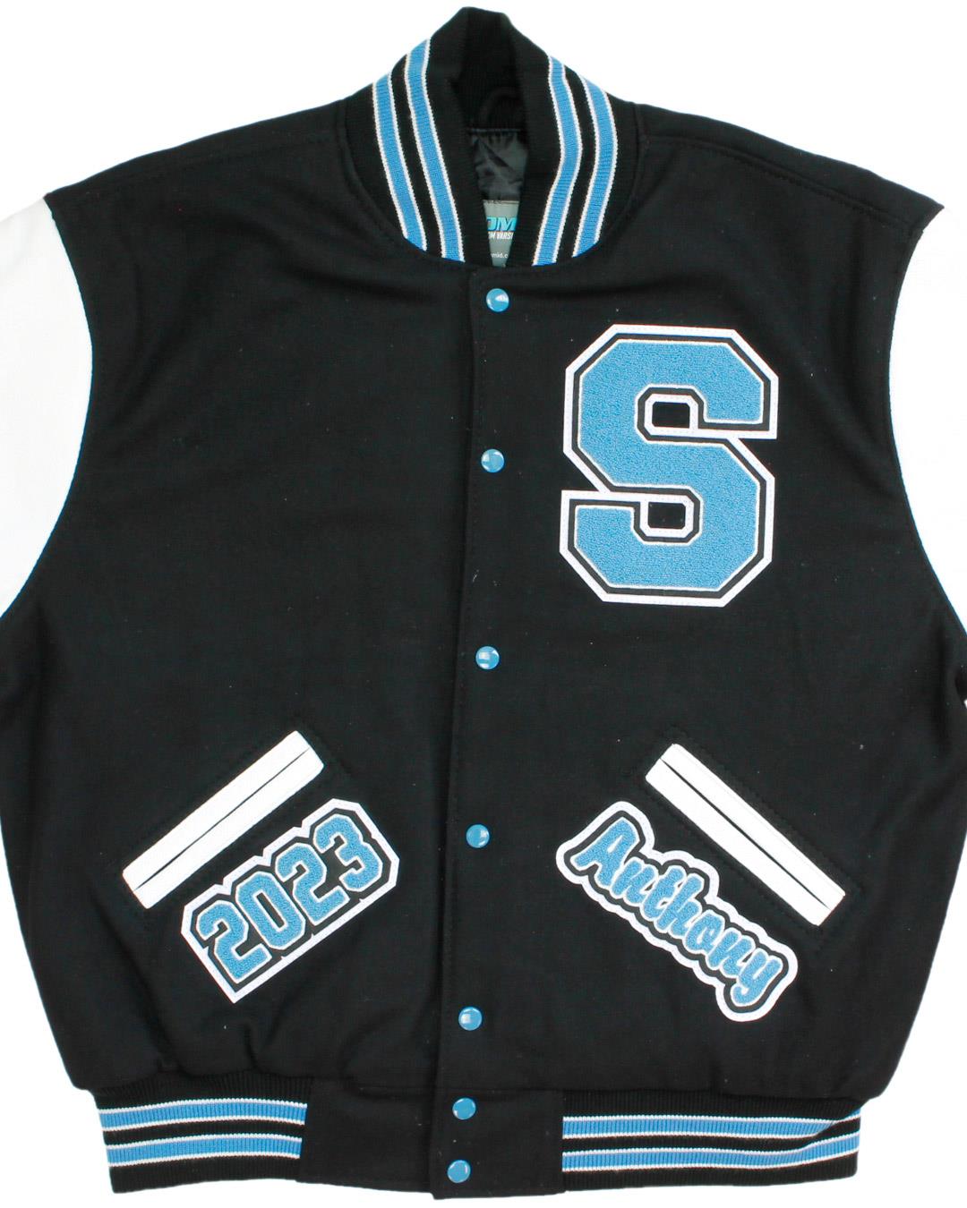 Sangre de Cristo High School Thunderbirds, Lettermen Jacket, Mosca, CO - Front