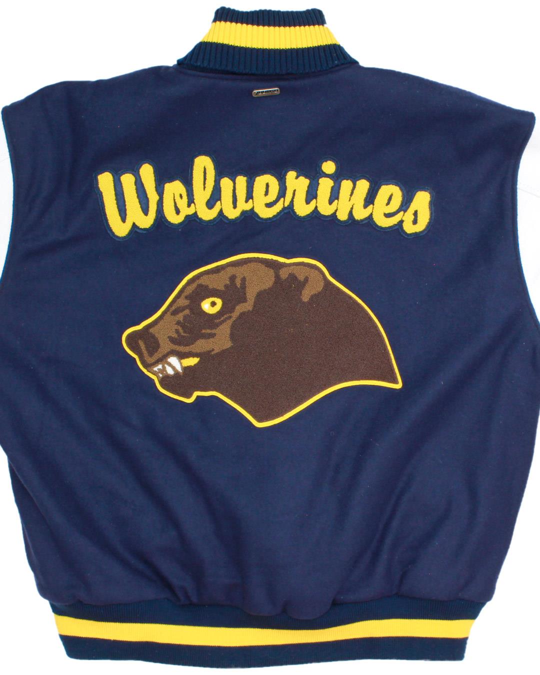 Red Dawn High School Movie Wolverines Letterman Jacket, Calumet, CO - Back