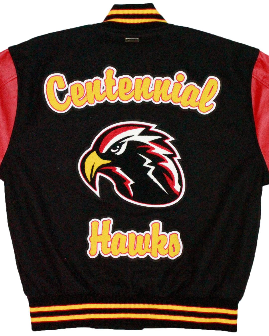 Centennial High School Hawks Leather Man Jacket, Las Cruces, NM - Back