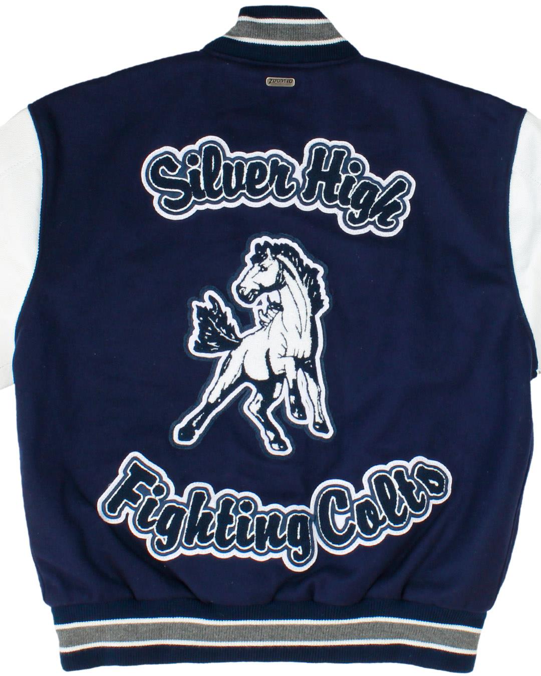 Silver High School Fighting Colts Lettermen Jacket, Silver City NM - Back
