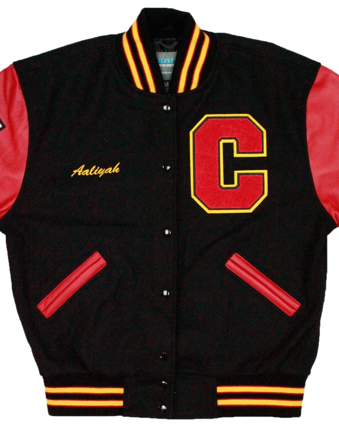 Centennial High School Hawks Leather Man Jacket, Las Cruces, NM - Front