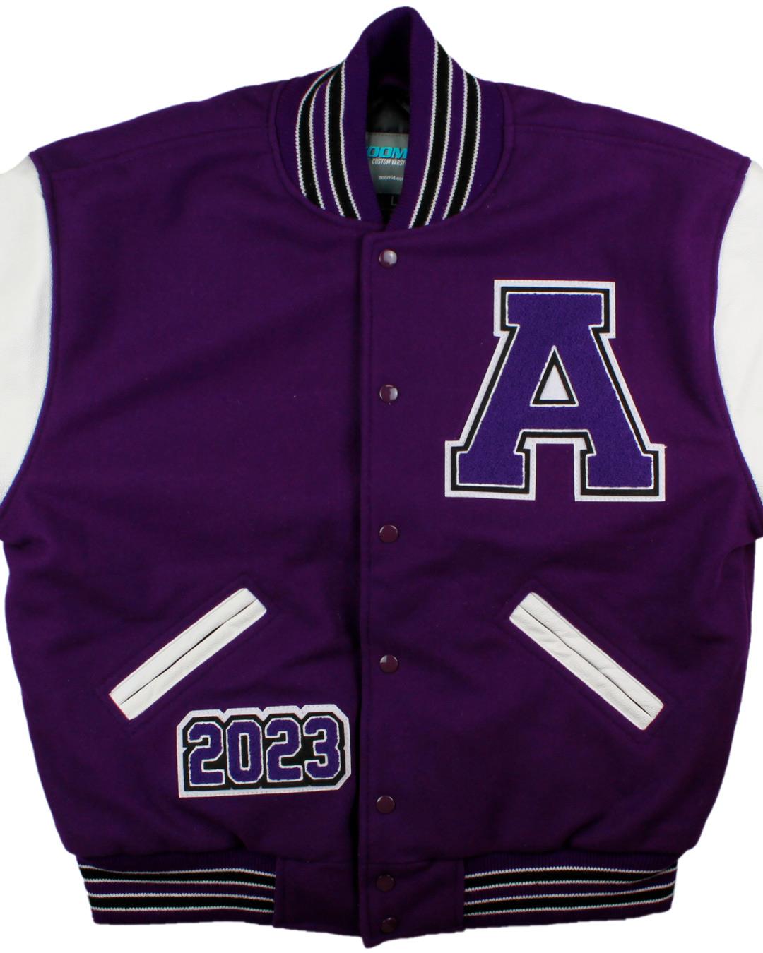  Anacortes High School Seahawks Leather Man Jacket, Anocortes, WA - Front